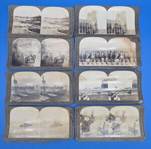 Antique Keystone Stereoview Card Lot 8 WWI Reims Trench West Point NYC